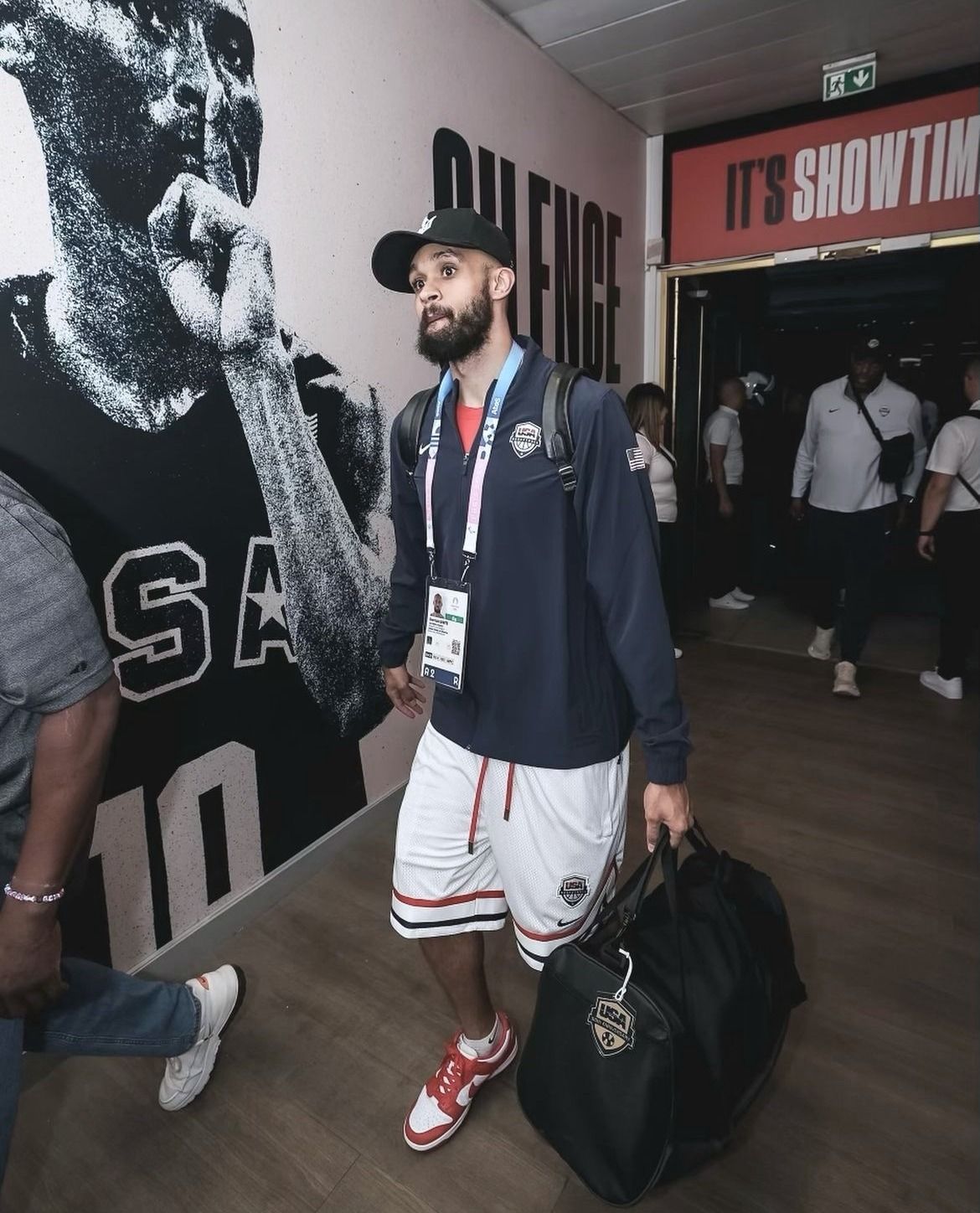 Derrick White with Team USA at the Paris 2024 Olympics wearing Why Not I.